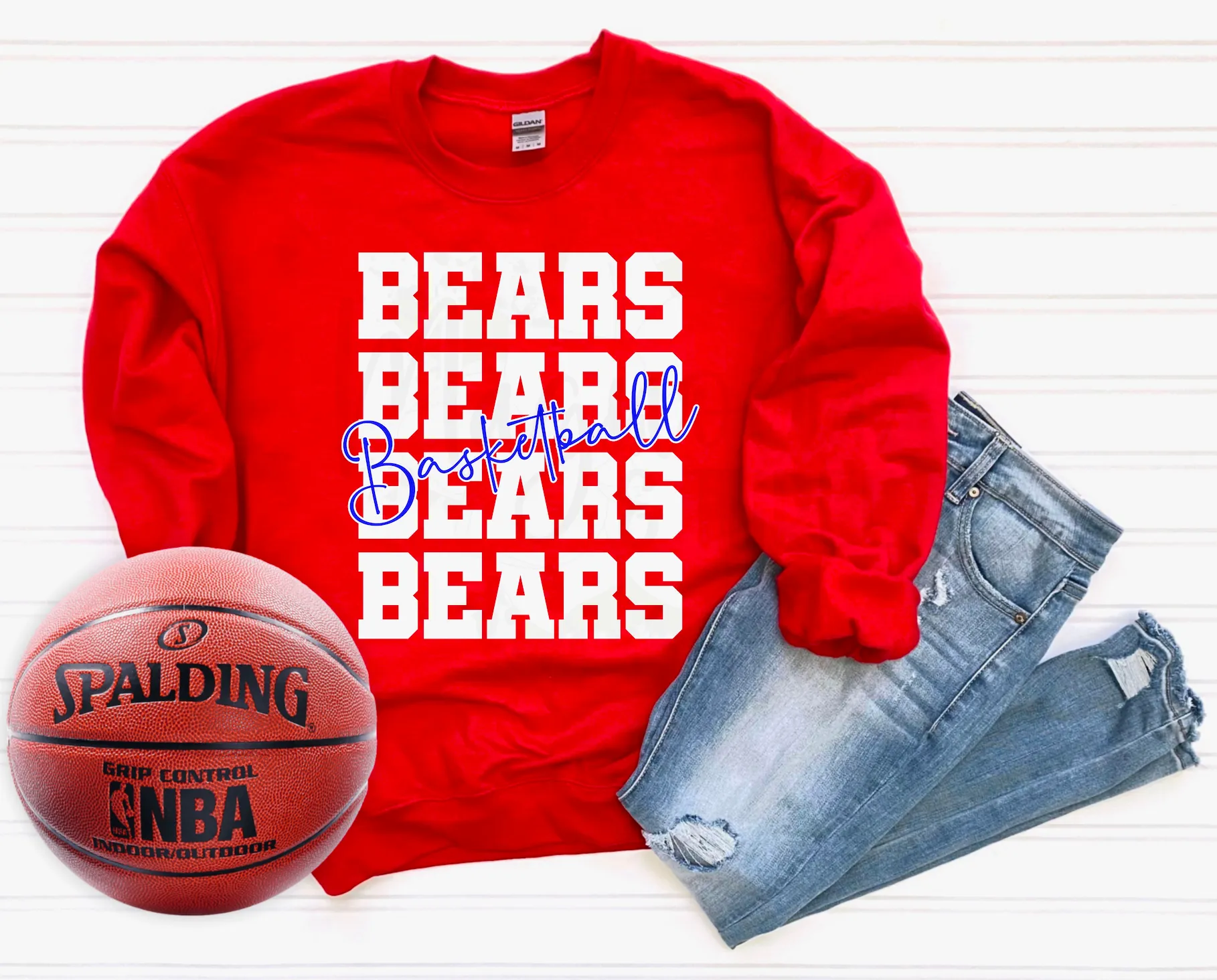 CUSTOM - Mascot Repeat Basketball Cursive (M152)