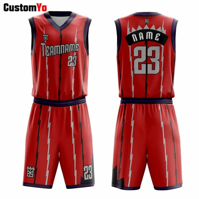 Custom Purple Color Men Basketball Uniform Set Quick Dry Basketball Jersey