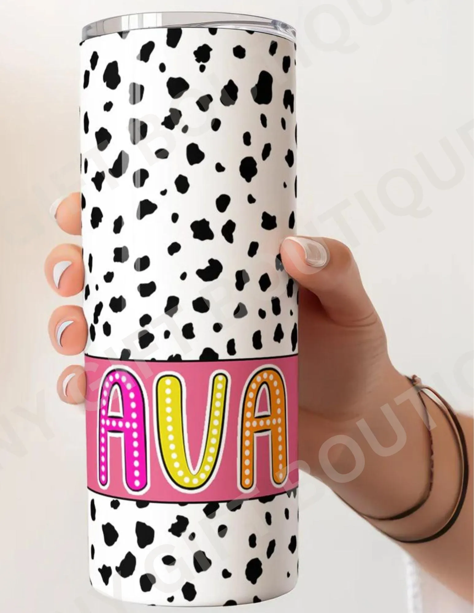 Dalmatian Dots Personalized Tumblers