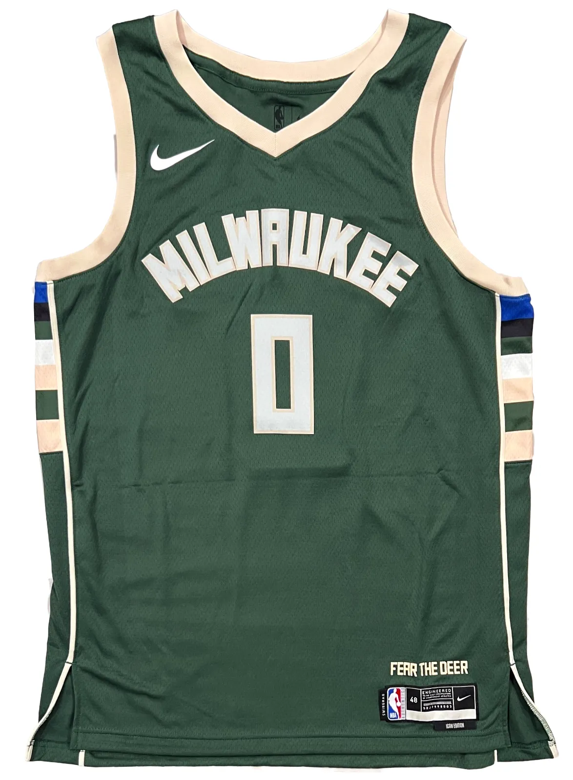 Damian Lillard Milwaukee Bucks Signed Hunter Green Nike Icon Swingman Jersey BAS
