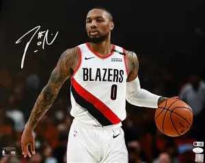 Damian Lillard Portland Trail Blazers Signed 16x20 Photo JSA / USA SM