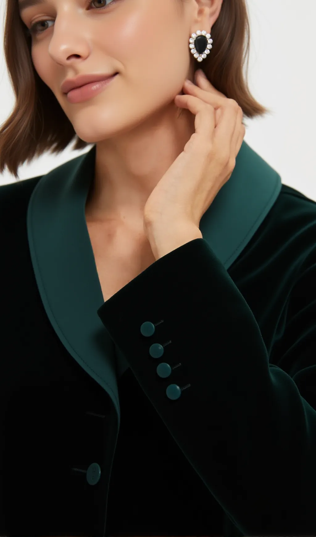Dark Green Velvet Stacie Dress