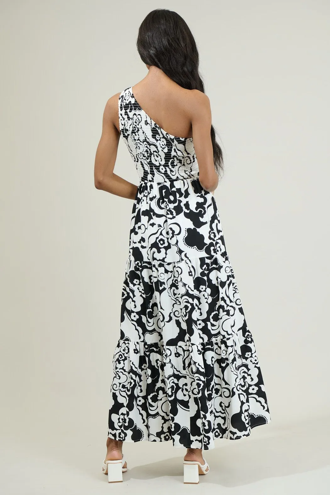 Del Mar Smocked One Shoulder Lys Maxi Dress