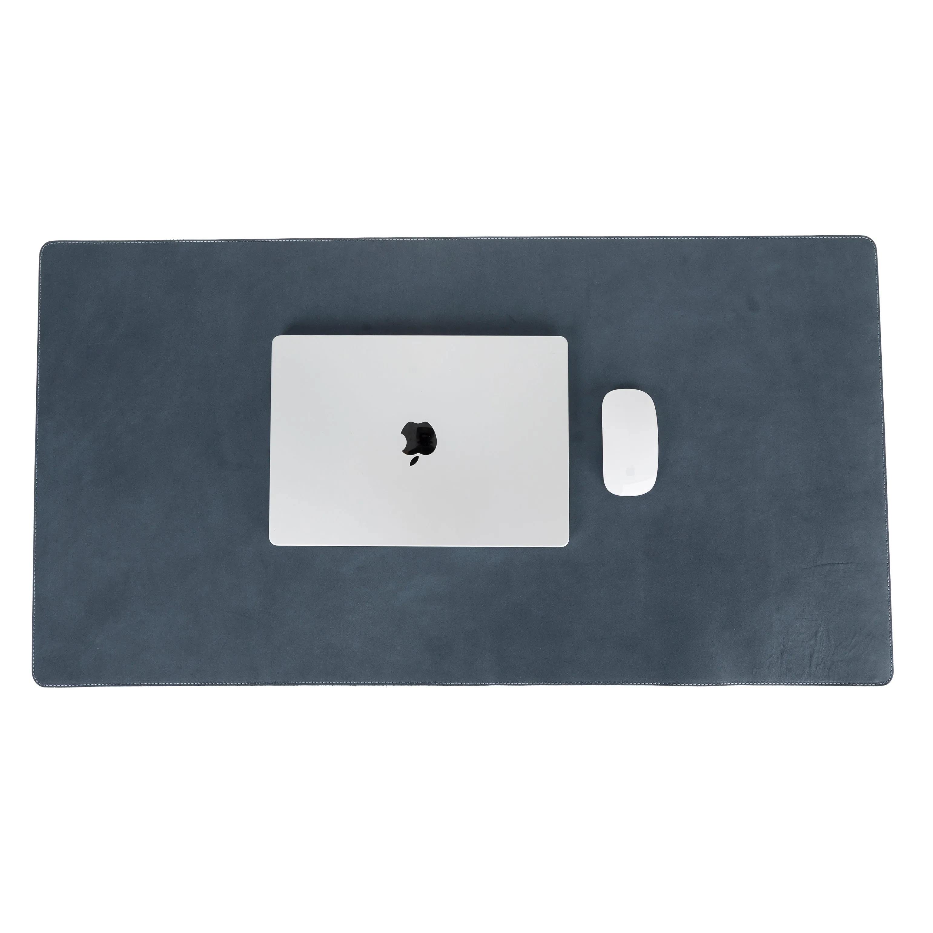 DelfiCase Genuine Blue Leather Deskmat, Computer Pad, Office Desk Pad