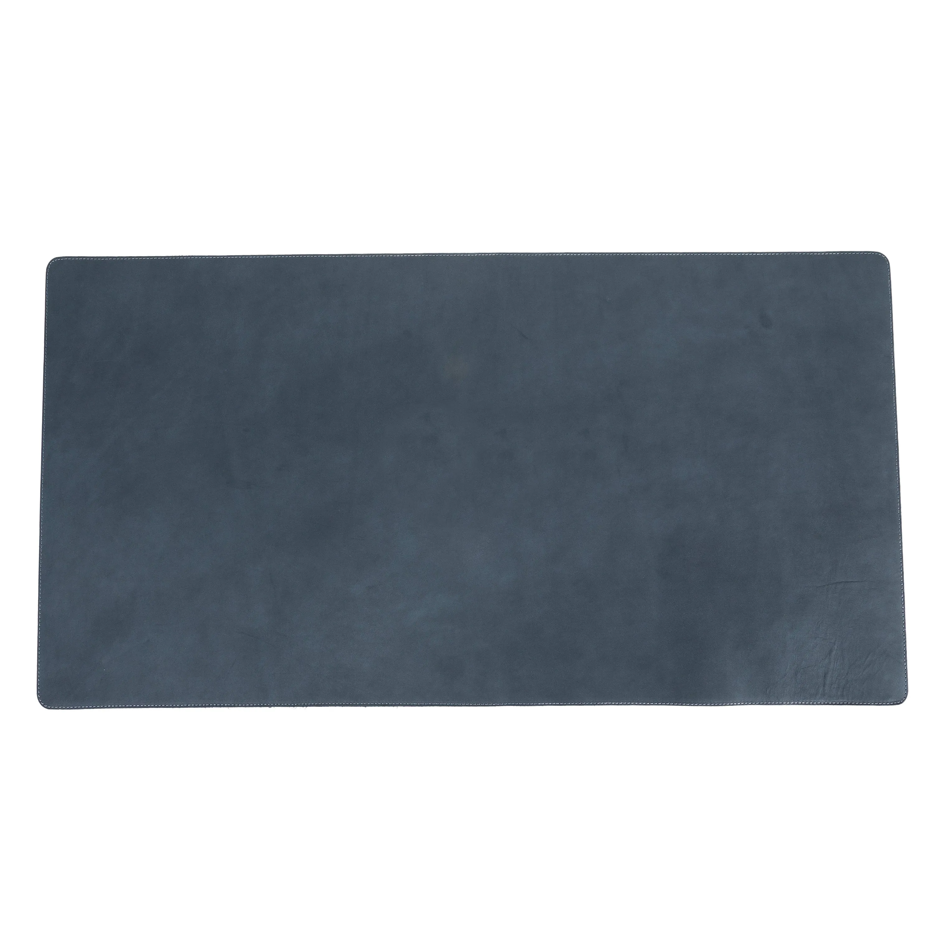 DelfiCase Genuine Blue Leather Deskmat, Computer Pad, Office Desk Pad