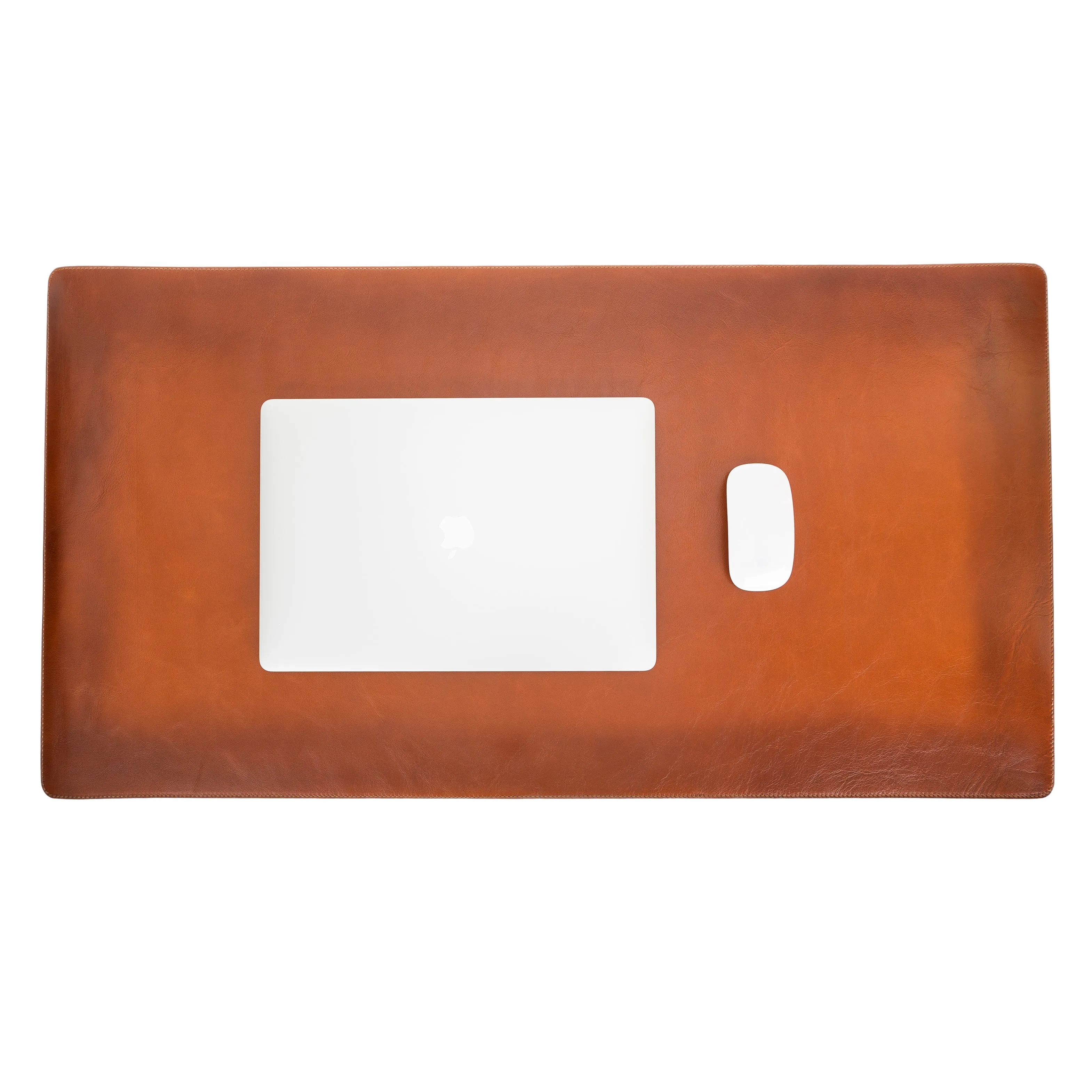 DelfiCase Genuine Brown Leather Deskmat, Computer Pad, Office Desk Pad