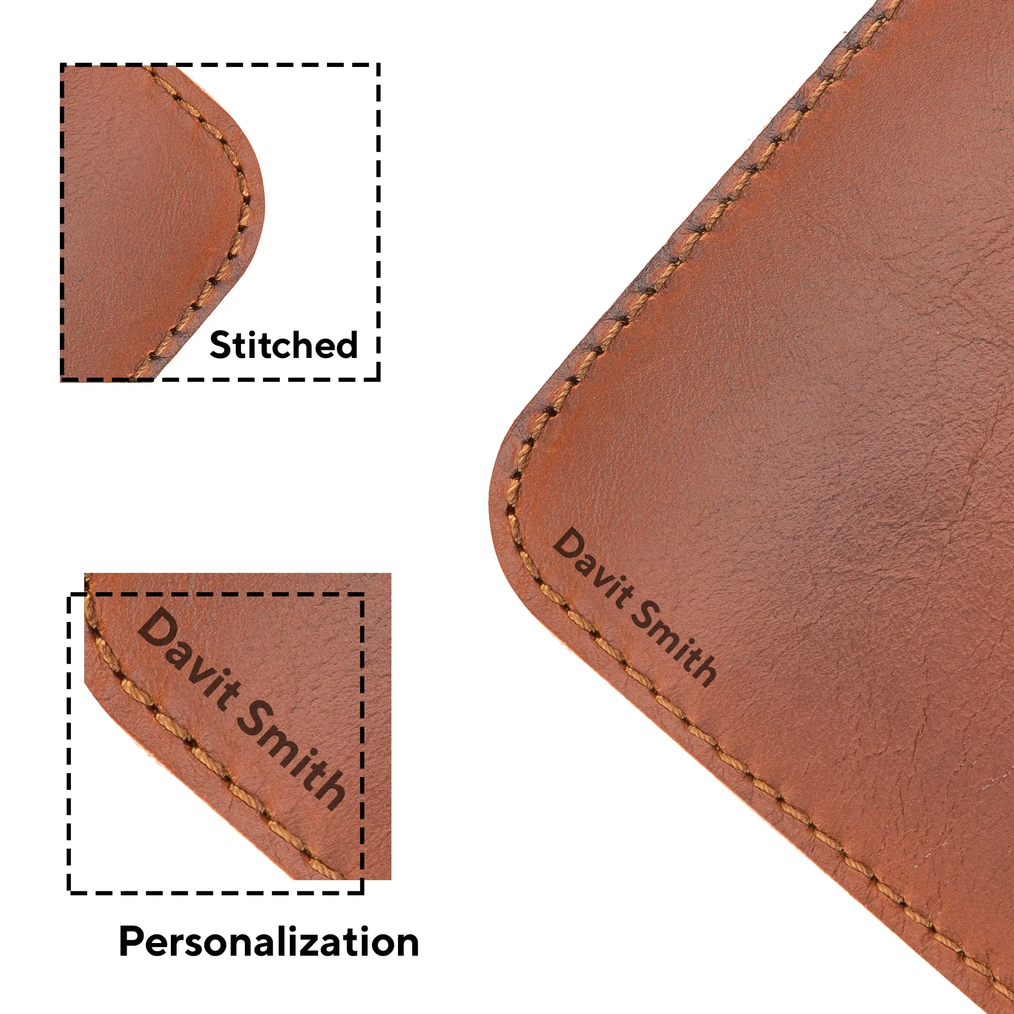 DelfiCase Genuine Brown Leather Deskmat, Computer Pad, Office Desk Pad