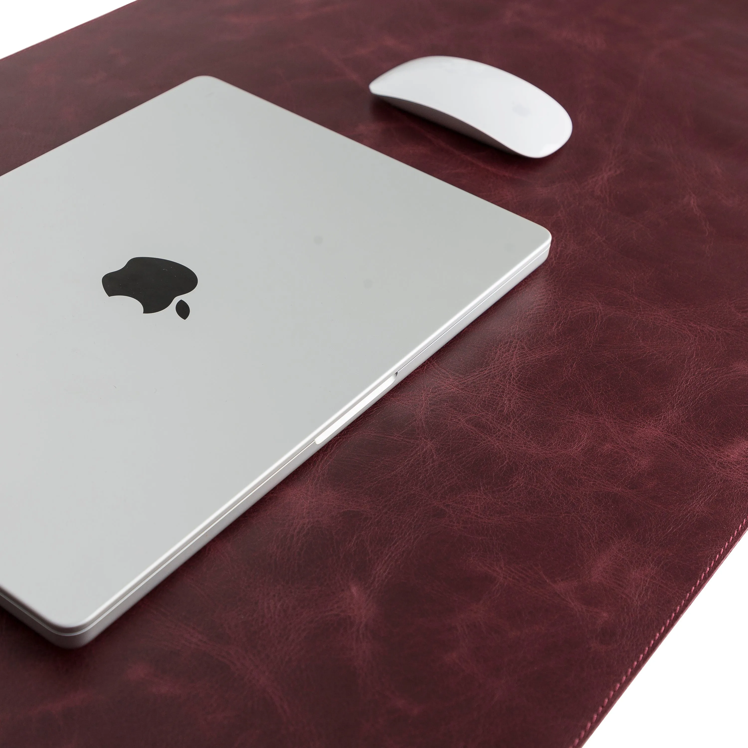 DelfiCase Genuine Cherry Leather Deskmat, Computer Pad, Office Desk Pad