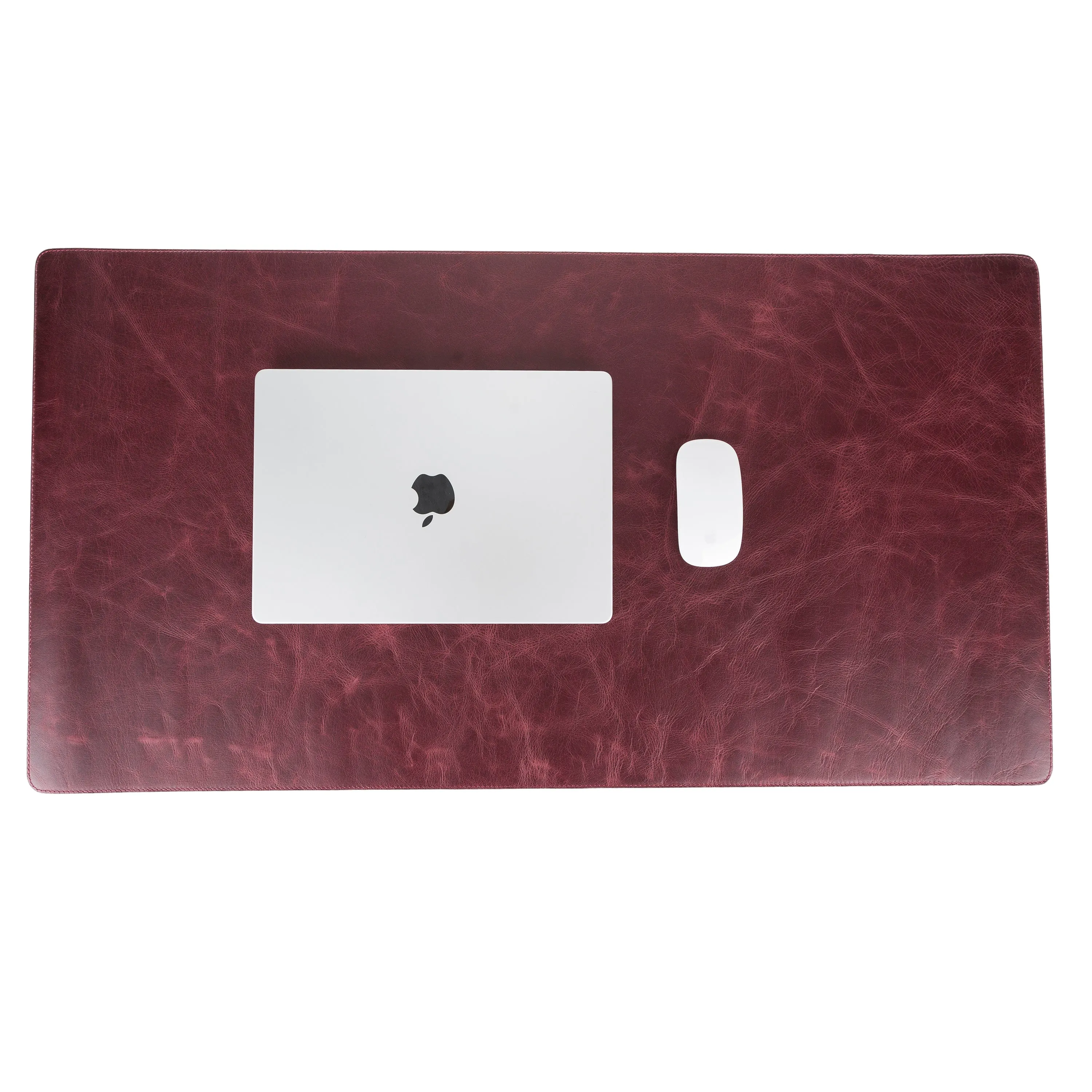 DelfiCase Genuine Cherry Leather Deskmat, Computer Pad, Office Desk Pad