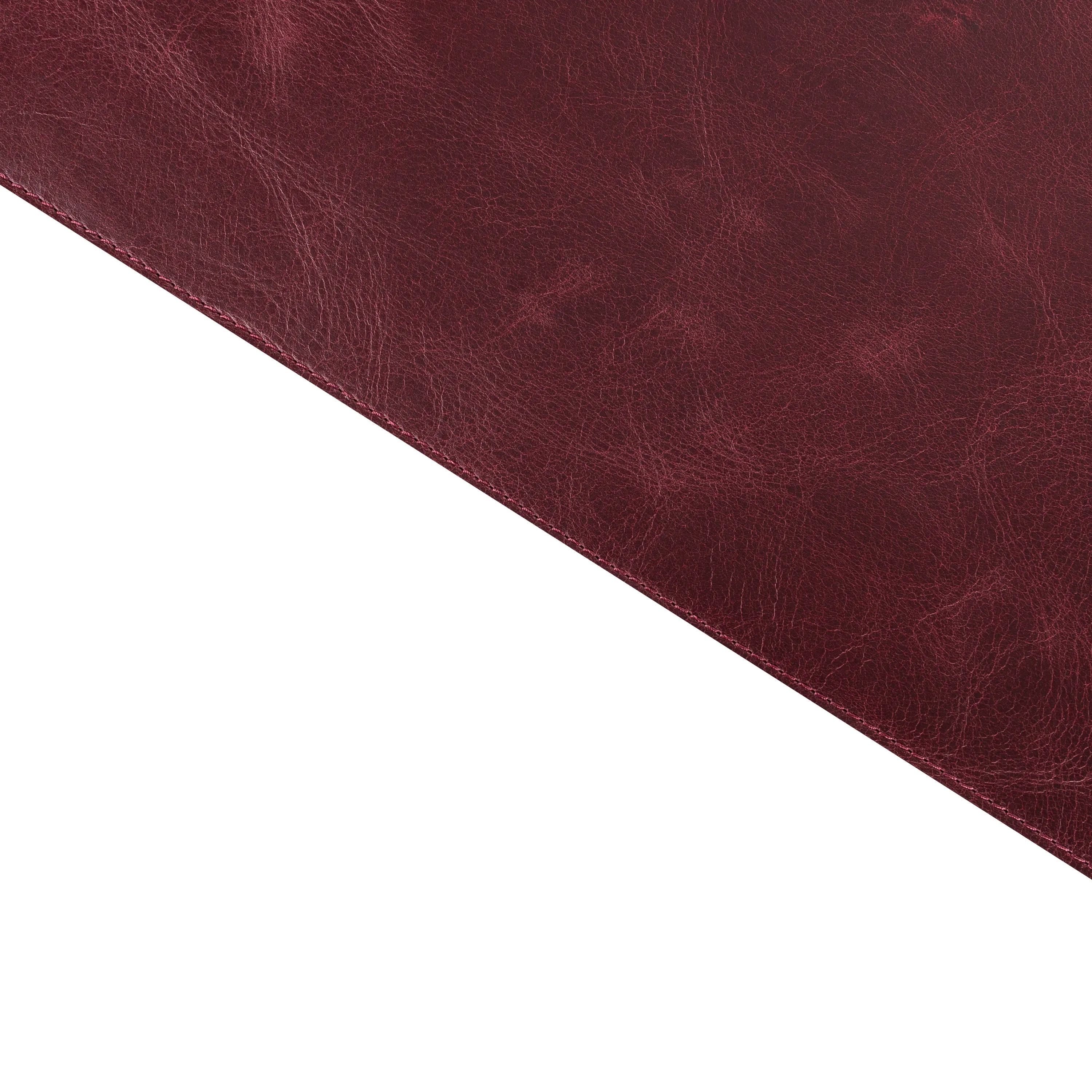 DelfiCase Genuine Cherry Leather Deskmat, Computer Pad, Office Desk Pad
