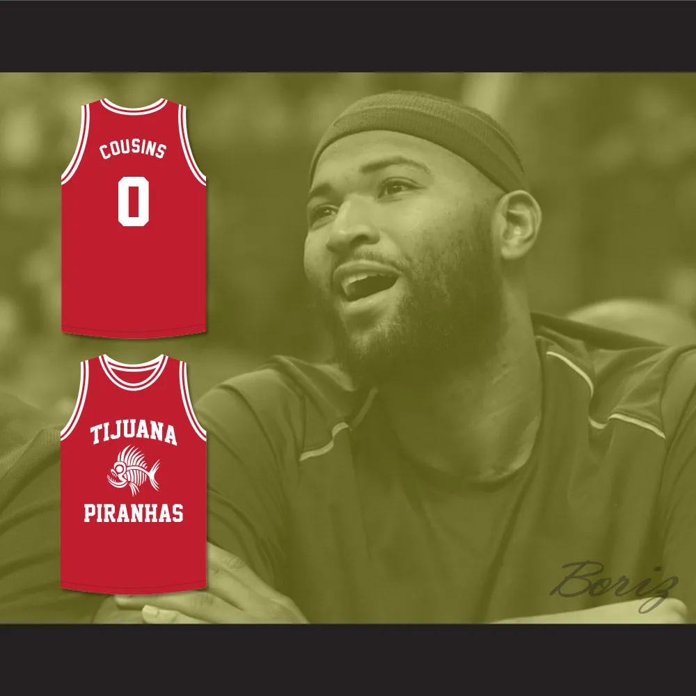 DeMarcus Cousins 0 Tijuana Piranhas Red Basketball Jersey Mexican Expansion Team