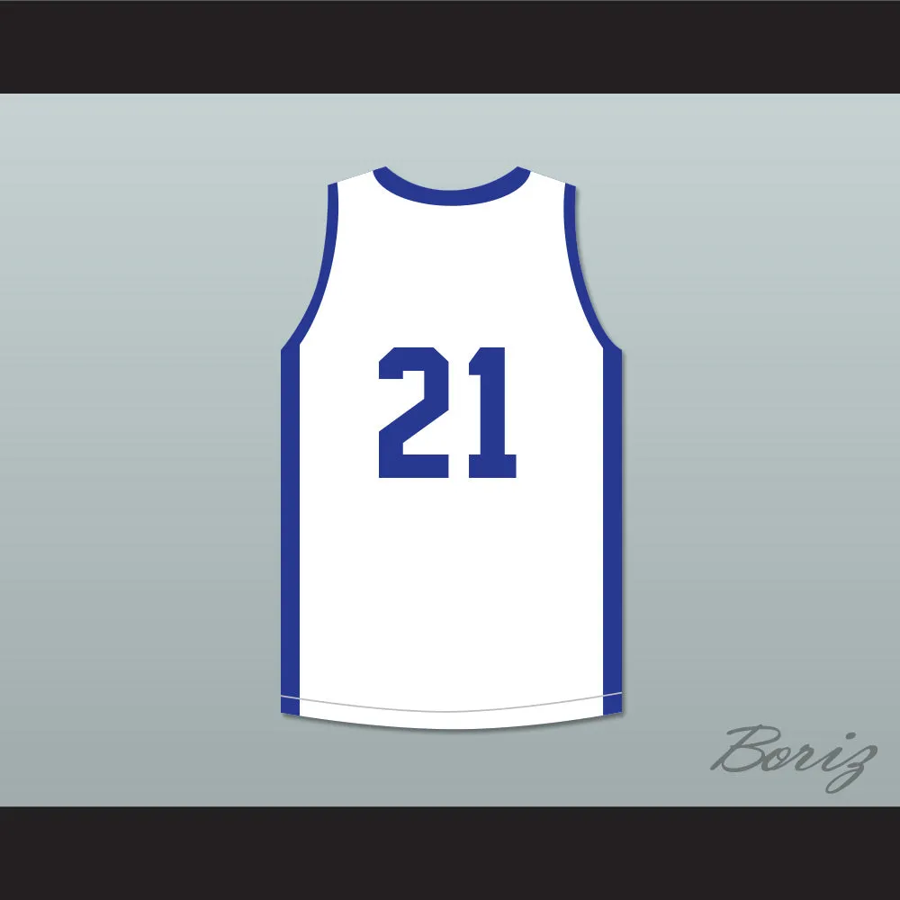 Dominique Wilkins 21 Push Excel Pro Basketball Classic White Basketball Jersey 1985 Charity Event