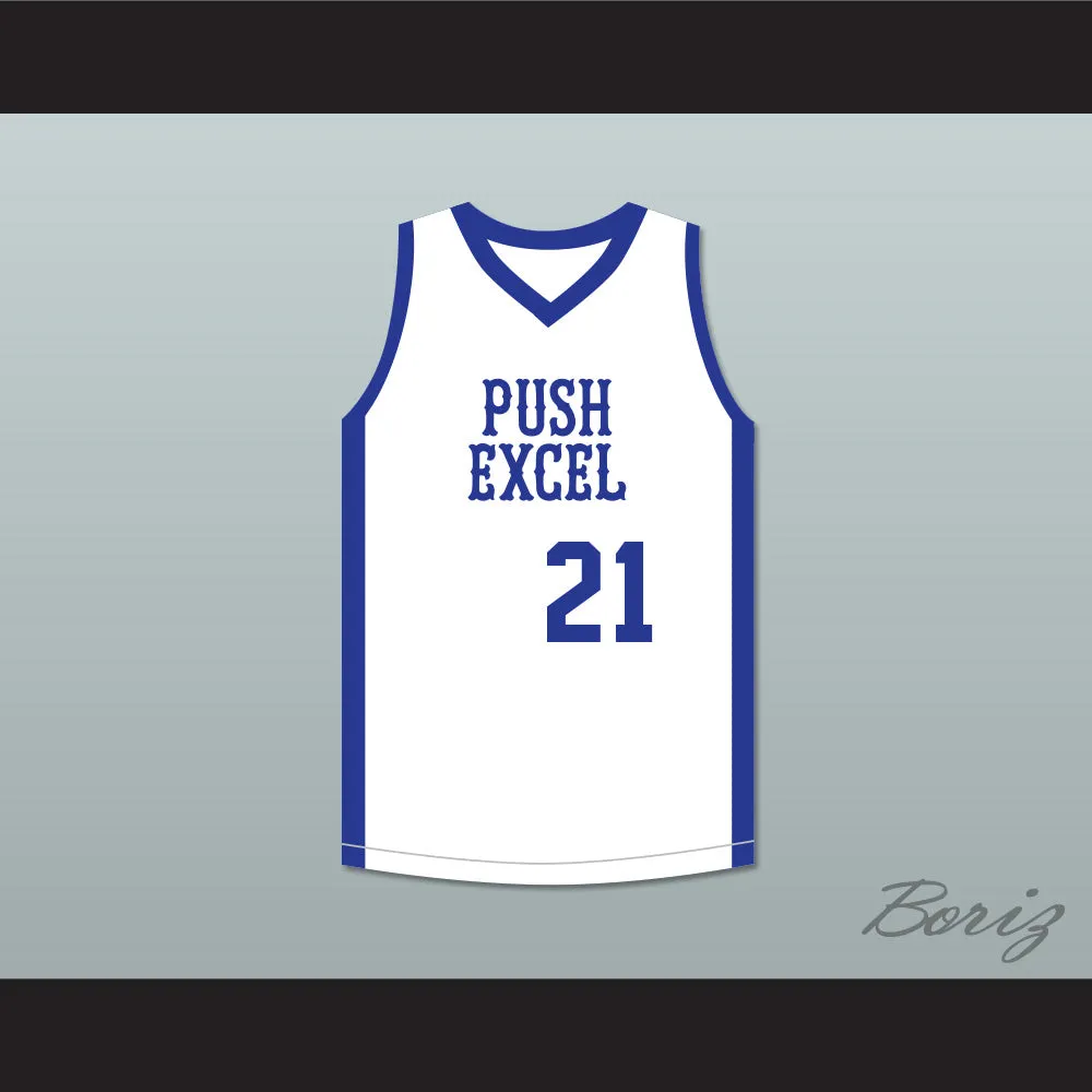 Dominique Wilkins 21 Push Excel Pro Basketball Classic White Basketball Jersey 1985 Charity Event
