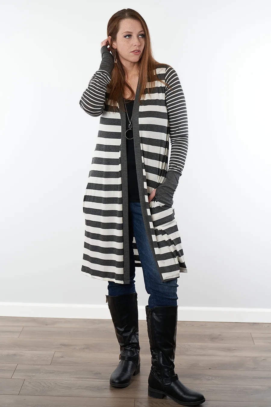 Don't Waste A Moment Striped Cardigan
