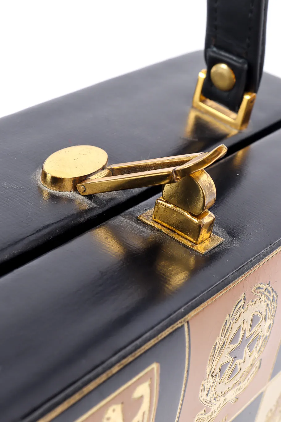 European Crest Leather Box Bag