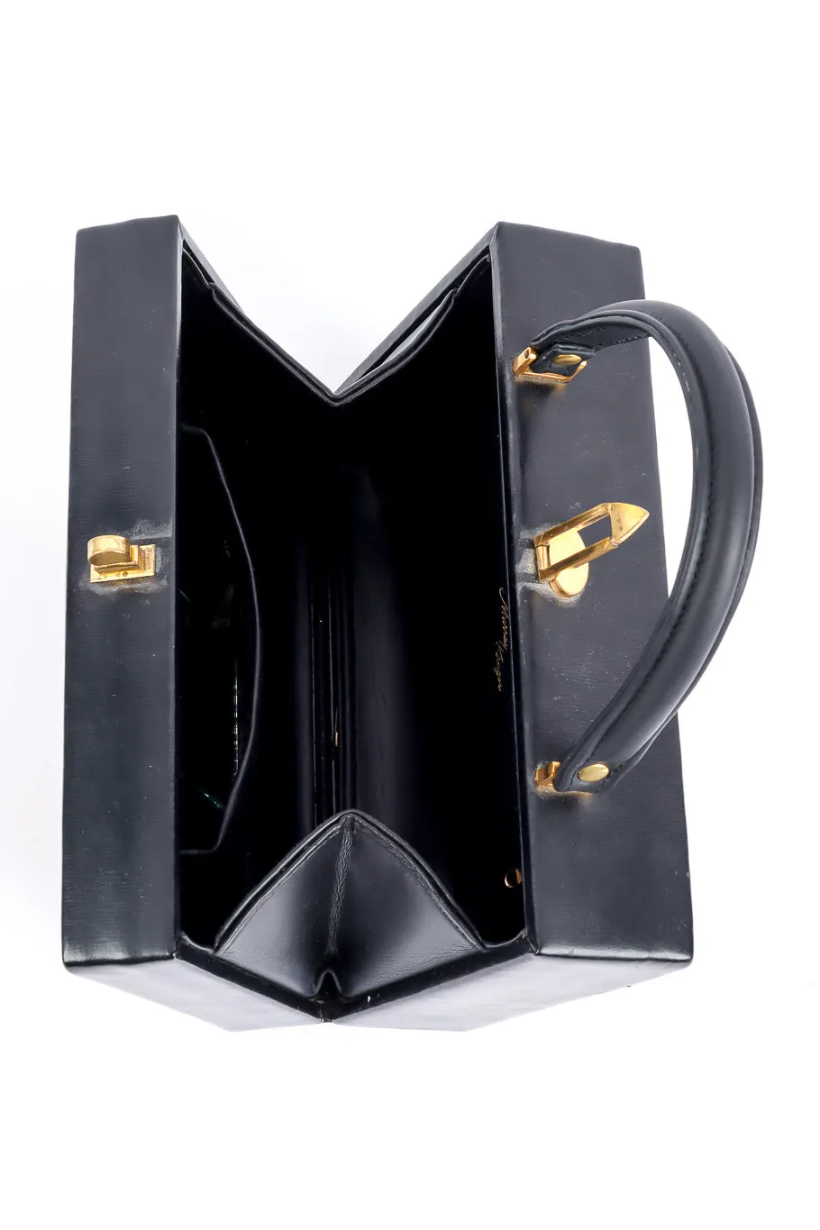 European Crest Leather Box Bag