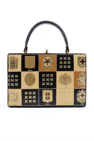 European Crest Leather Box Bag