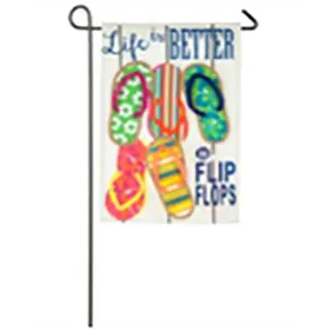 Evergreen Life Is Better In Flip Flops Flag Combo Kit, 18'' x 12.5'' inches