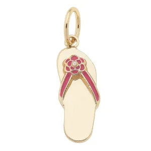 Flip Flop Charm in Shiny Gold