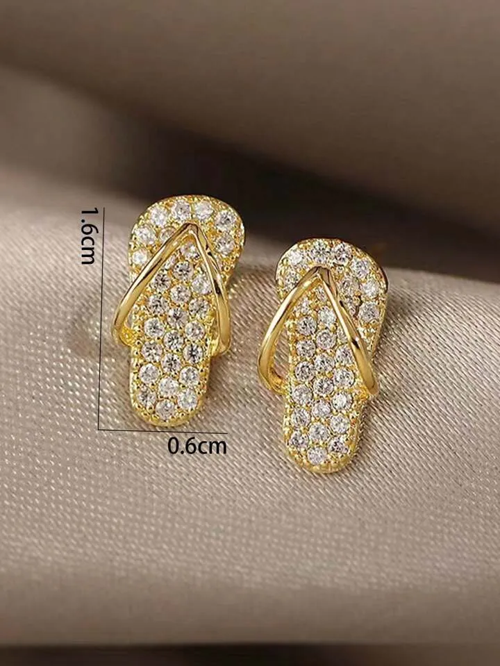 FLIP FLOP STUD EARRINGS - GOLD