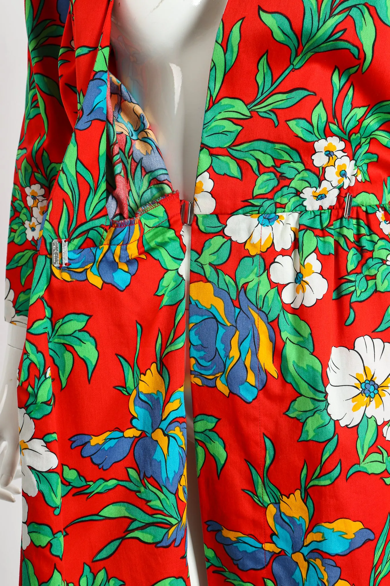 Floral Sateen Wrap Dress