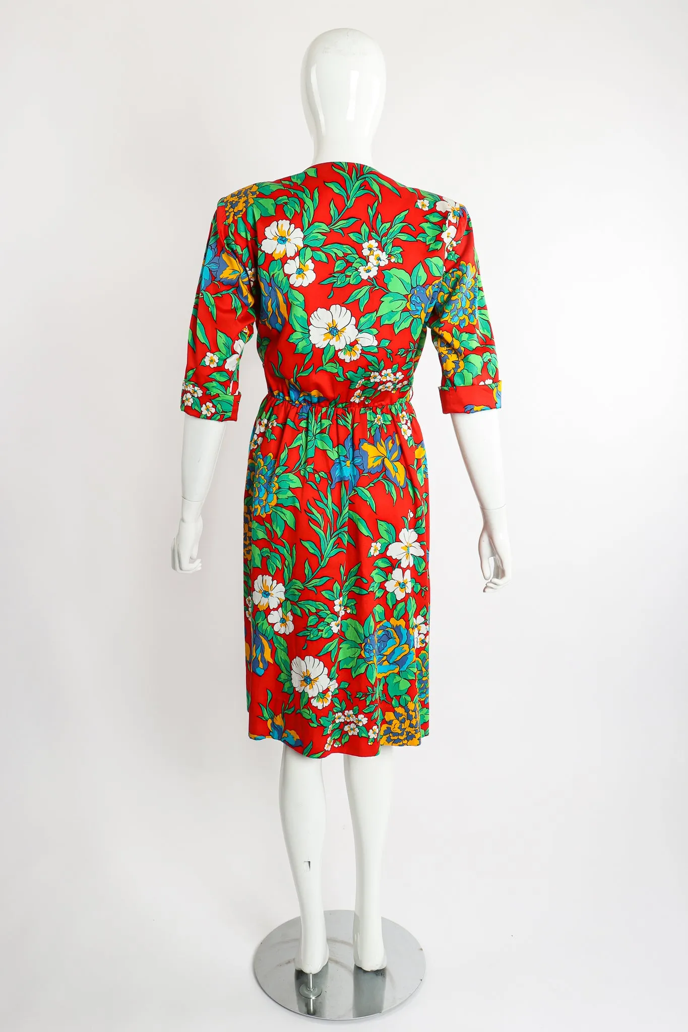 Floral Sateen Wrap Dress