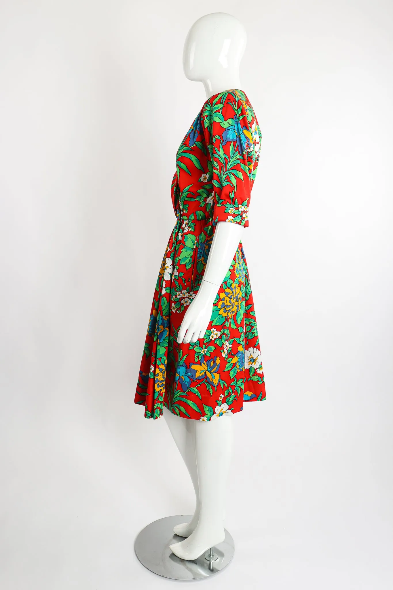 Floral Sateen Wrap Dress