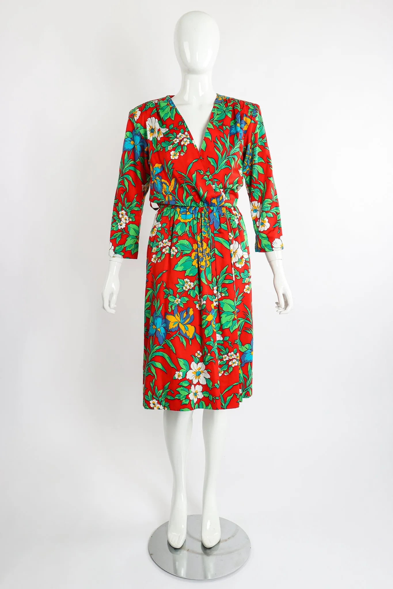 Floral Sateen Wrap Dress