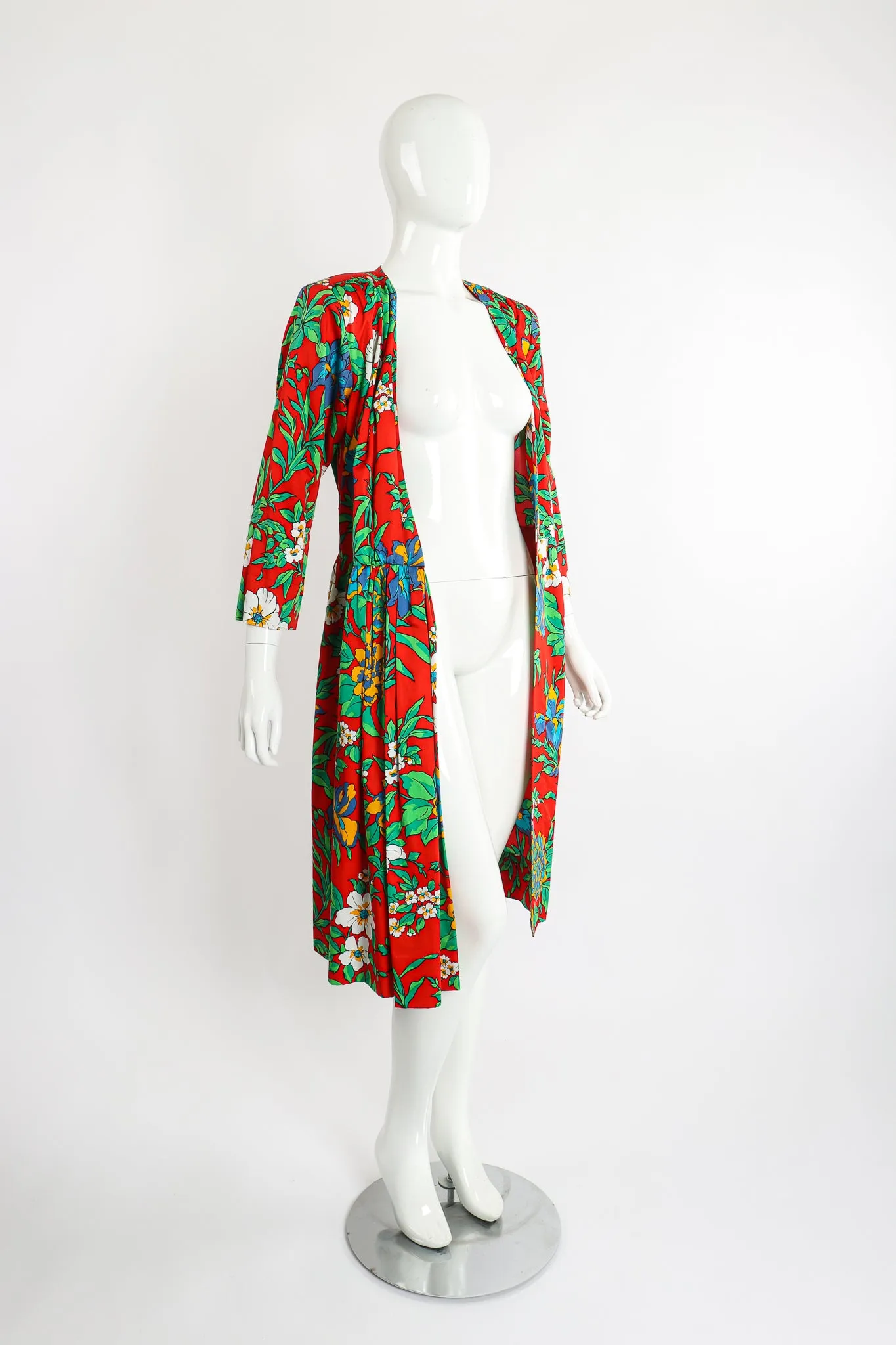 Floral Sateen Wrap Dress