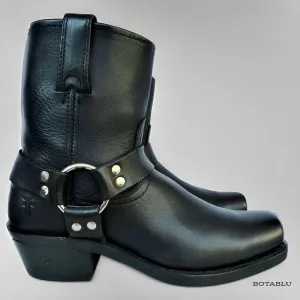 FRYE Harness 8R Black Biker Moto Motorcycle Short Ankle Bootie Boots