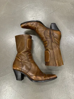 F/W1999 Miu Miu  padded leather biker moto boots