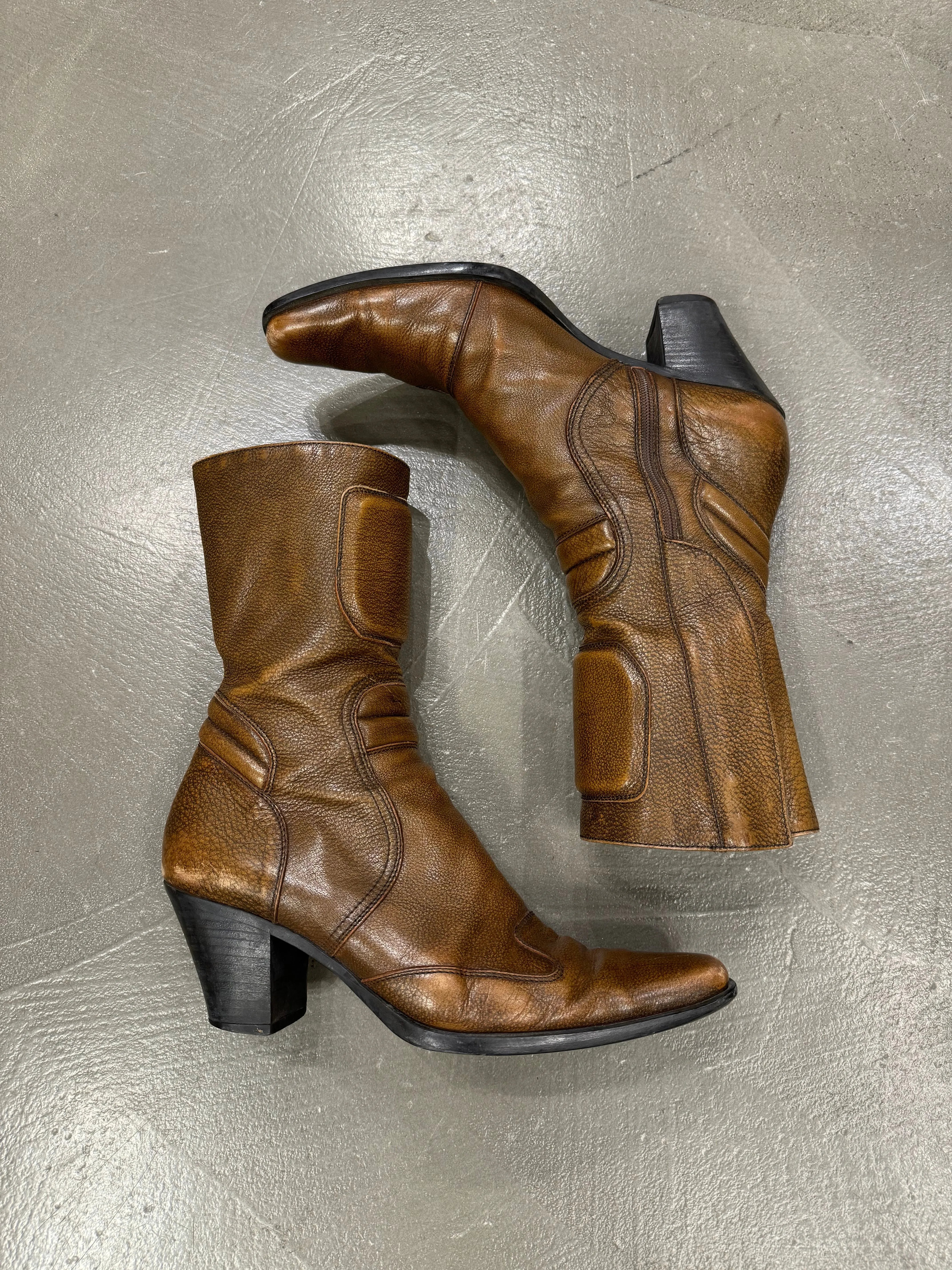 F/W1999 Miu Miu  padded leather biker moto boots