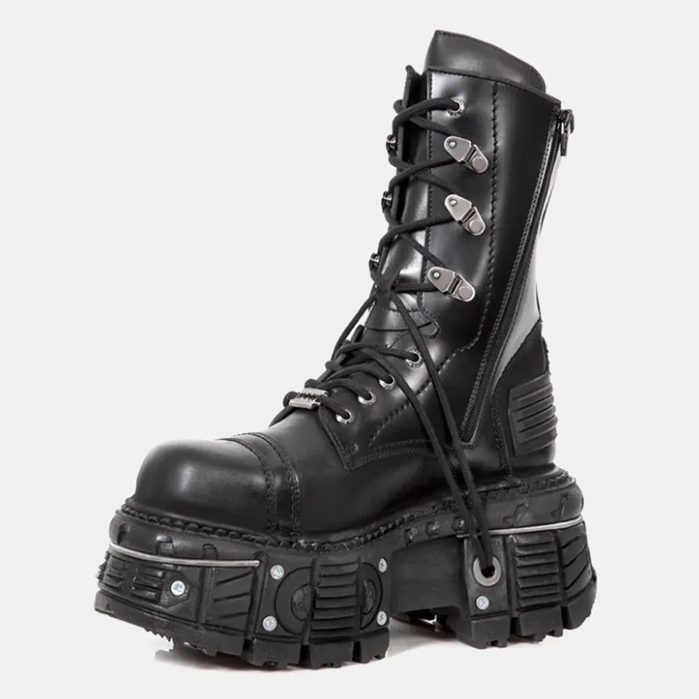 Genuine Leather Motorcycle Boots Platform Women Short Microfiber Punk Shoes