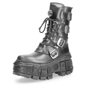 Genuine Leather Motorcycle Boots Platform Women Short Microfiber Punk Shoes