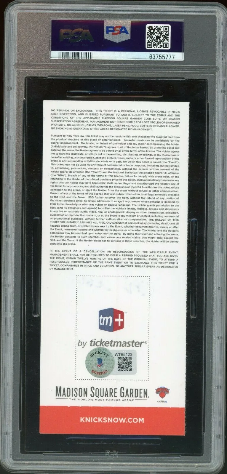 Giannis Antetokounmpo Milwaukee Bucks Signed 2013 NBA Debut Ticket PSA 10 Auto