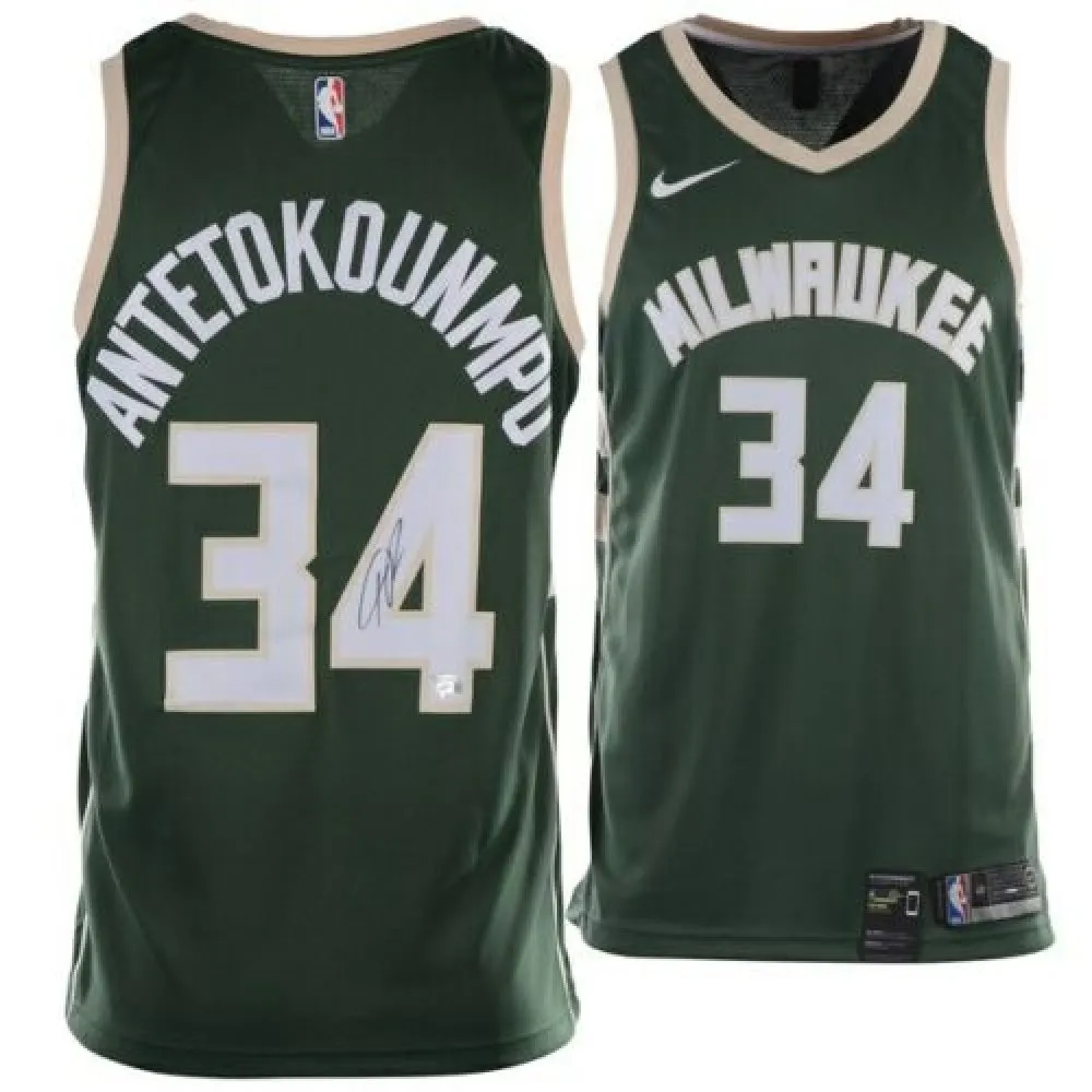Giannis Antetokounmpo Milwaukee Bucks Signed Autograph Nike Swingman Jersey JSA