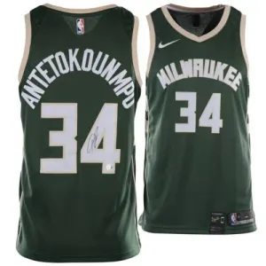 Giannis Antetokounmpo Milwaukee Bucks Signed Autograph Nike Swingman Jersey JSA