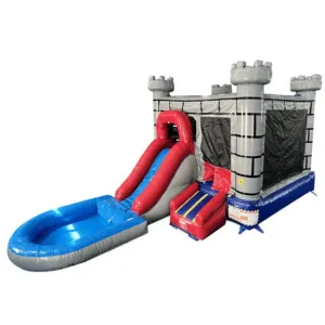 Gray Castle Bouncy House Combo with Removable Pool