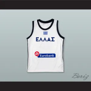 Greece National Team White Basketball Jersey