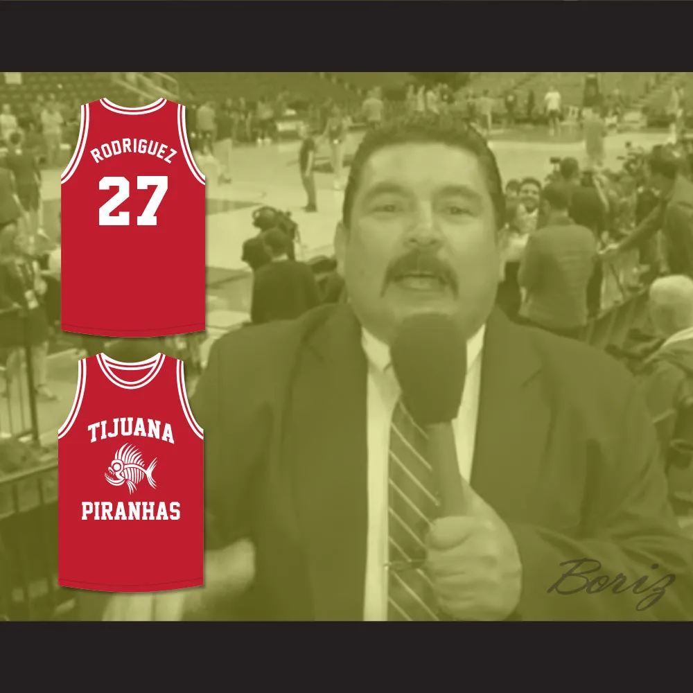 Guillermo Rodriguez 27 Tijuana Piranhas Red Basketball Jersey Mexican Expansion Team