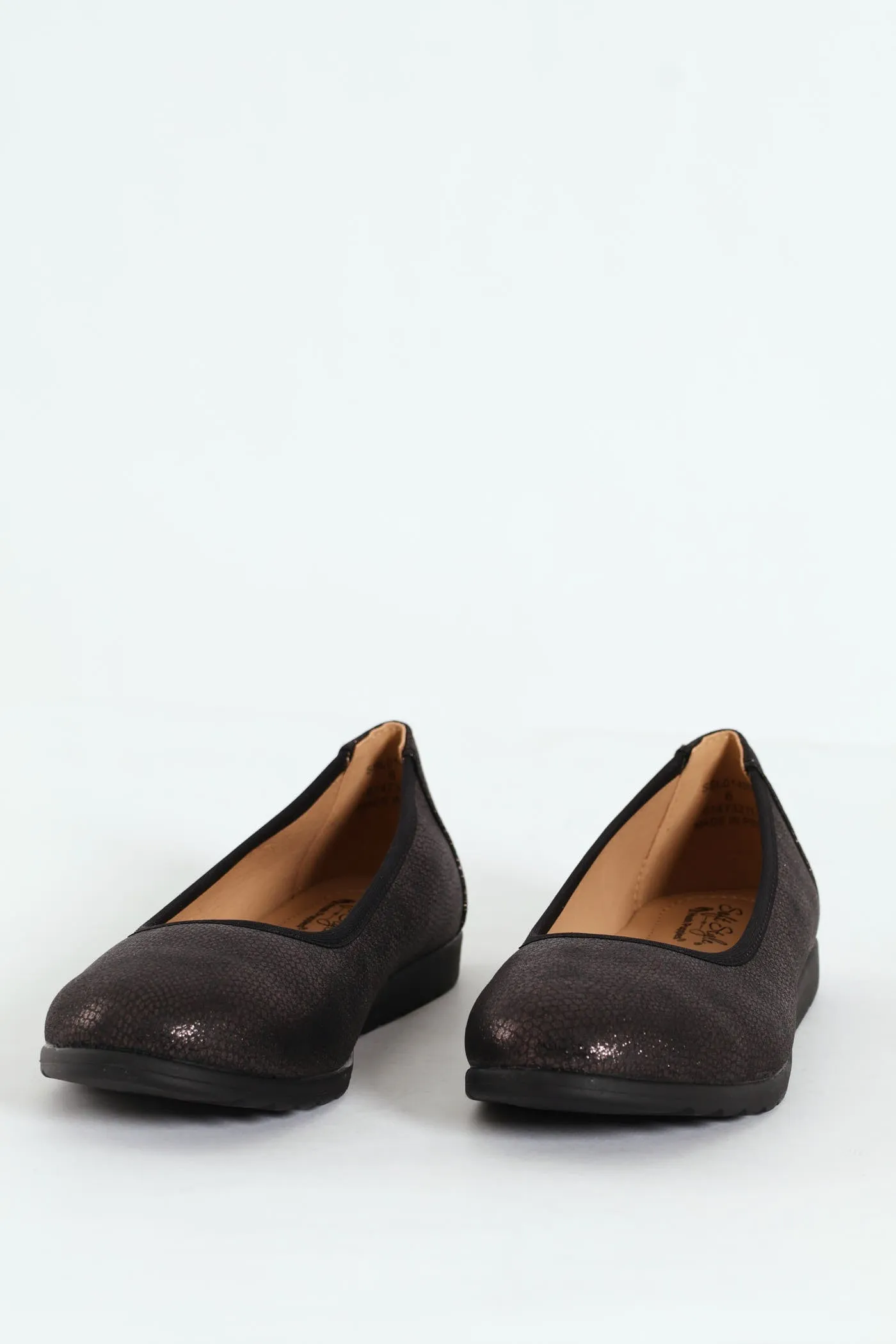 Halen Metalic Animal Elasticated Slip On - Black