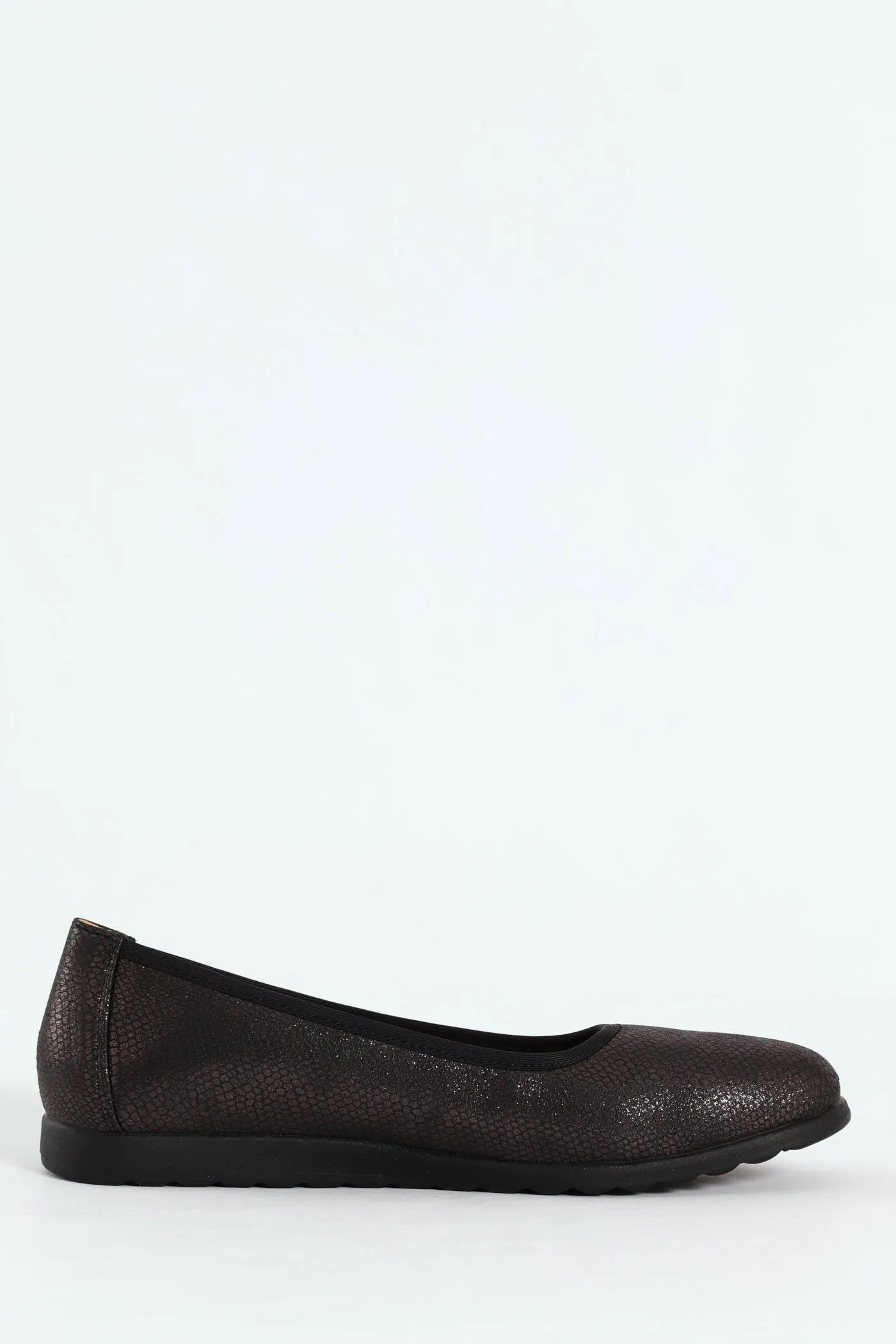 Halen Metalic Animal Elasticated Slip On - Black