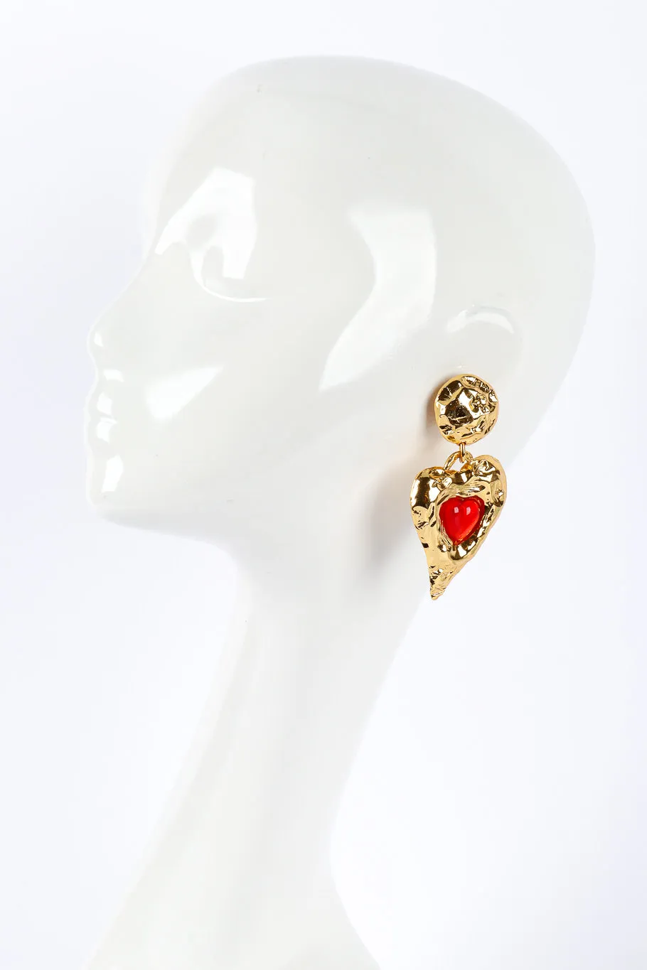 Hammered Heart Stone Earrings