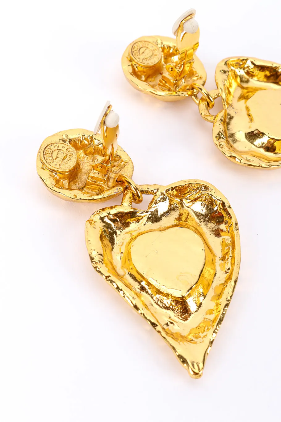 Hammered Heart Stone Earrings