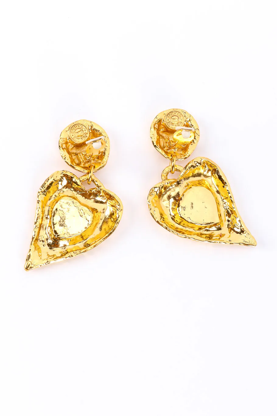 Hammered Heart Stone Earrings