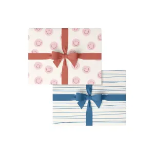 Happy Faces & Ocean Wavy Lines Wrapping Sheets