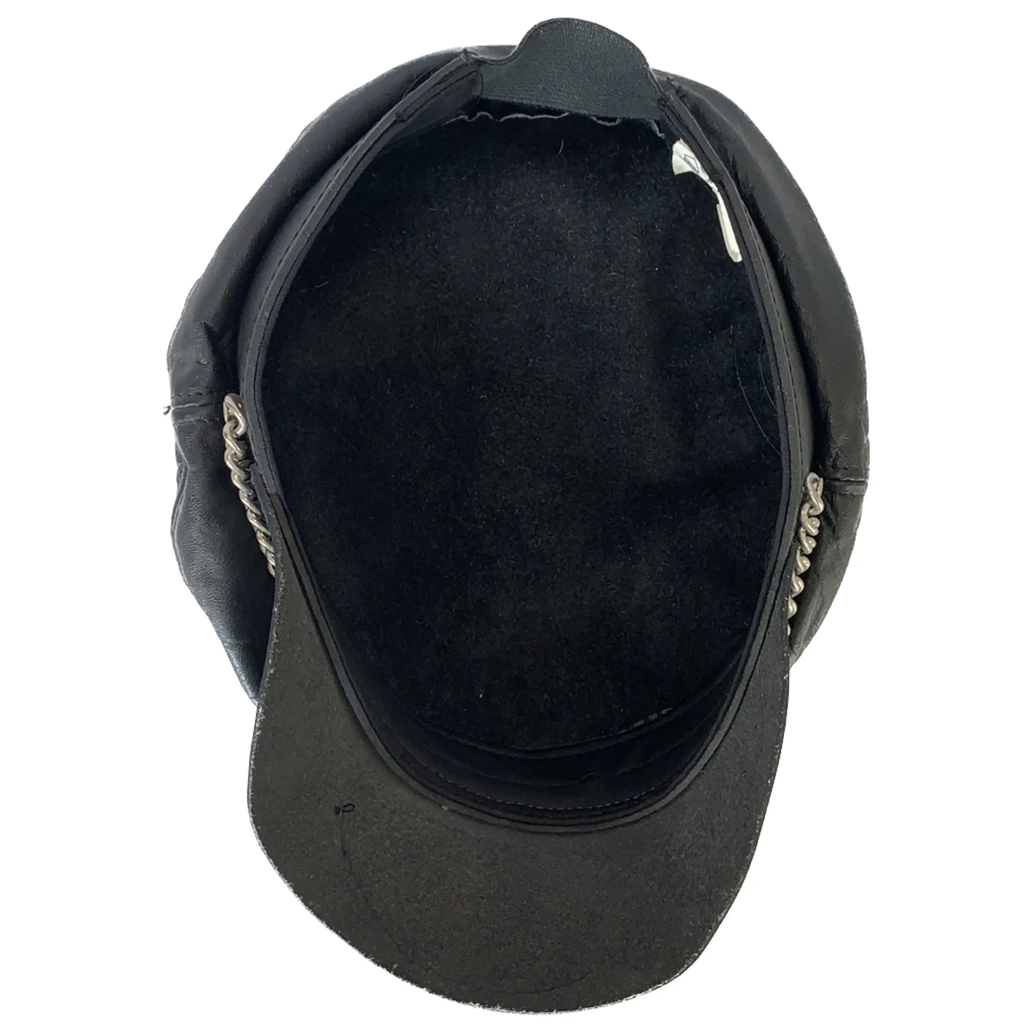 HARLEY-DAVIDSON Vintage Black Leather Biker Hat Cap