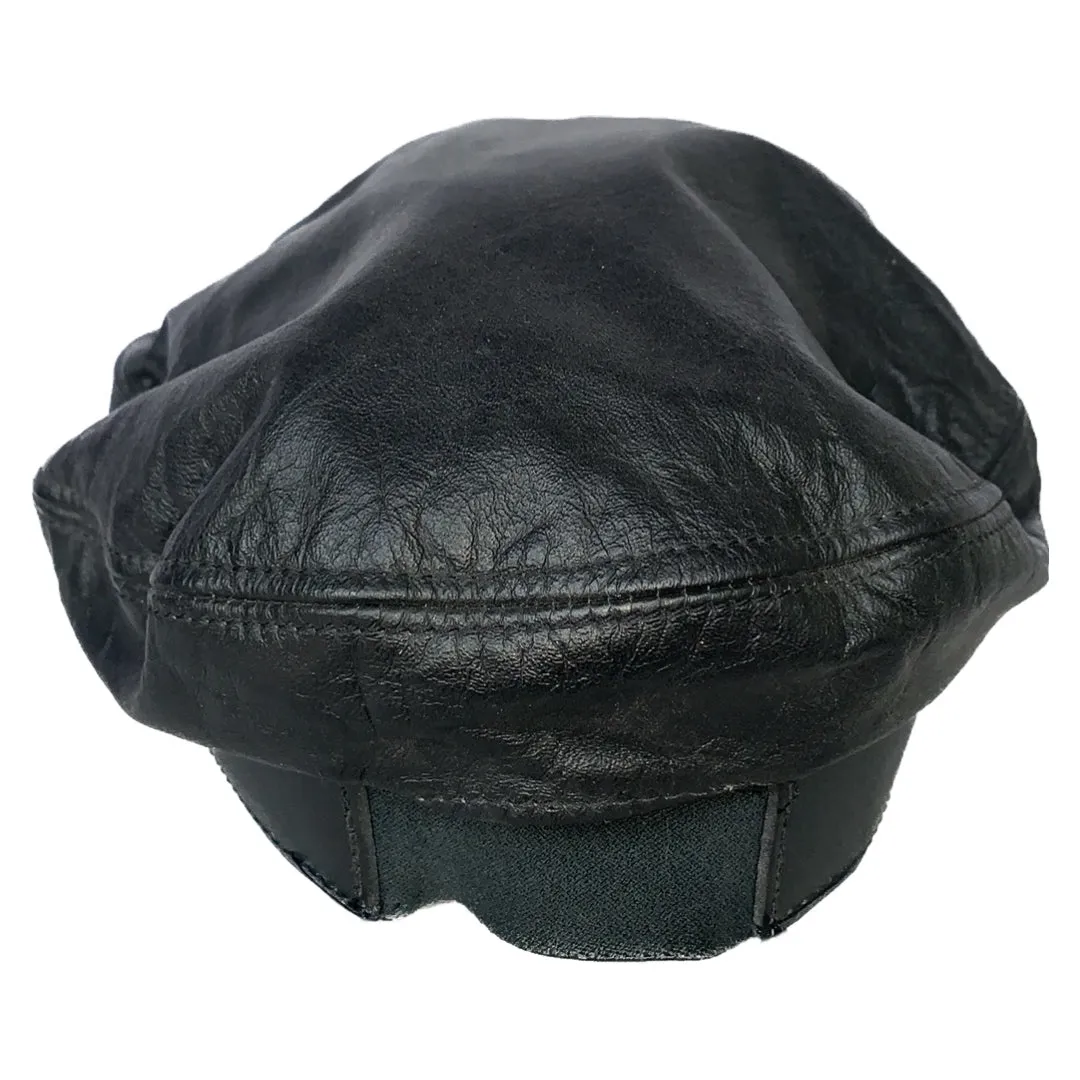 HARLEY-DAVIDSON Vintage Black Leather Biker Hat Cap