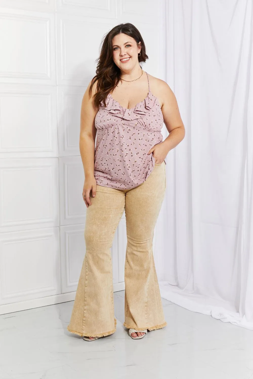 Hazel Blues® | Taste of Spring Ruffle Sleeveless Top