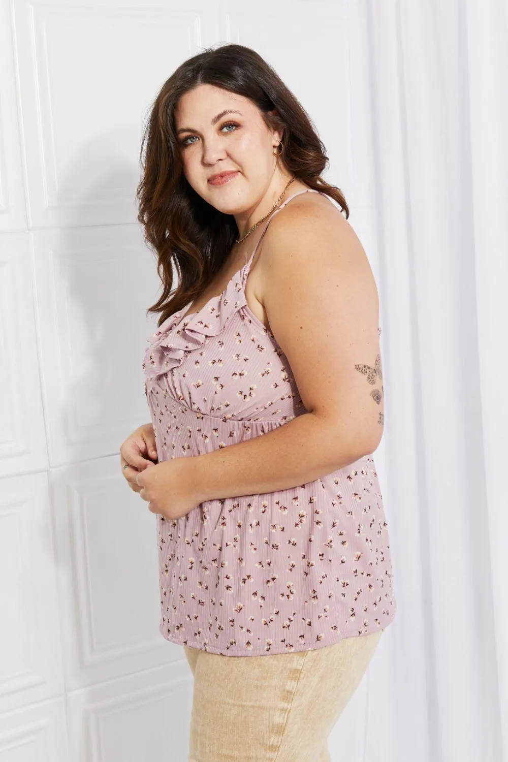Hazel Blues® | Taste of Spring Ruffle Sleeveless Top